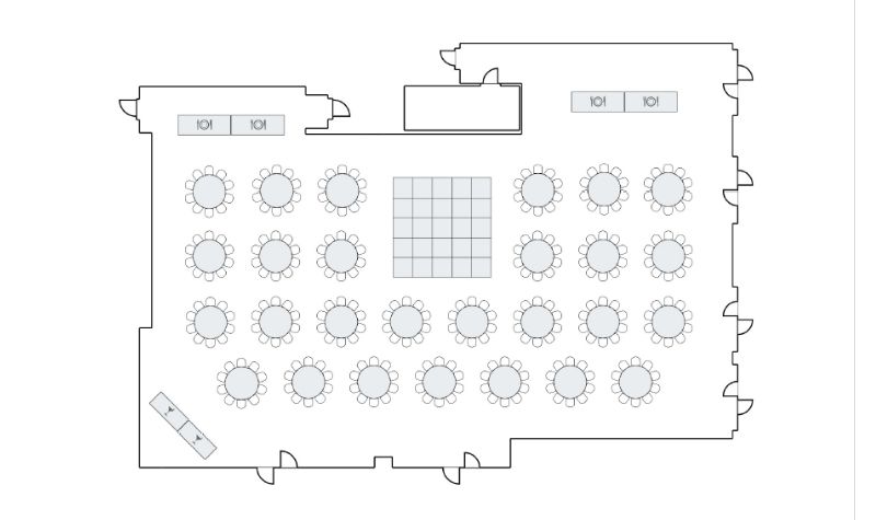 The Statesman floorplan with dance floor